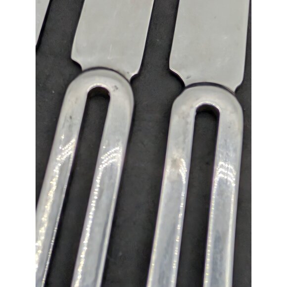 Set of 5 Stanley Roberts MCM Cycles Stainless Flatware  Knives Teaspoon Korea - Picture 6 of 13